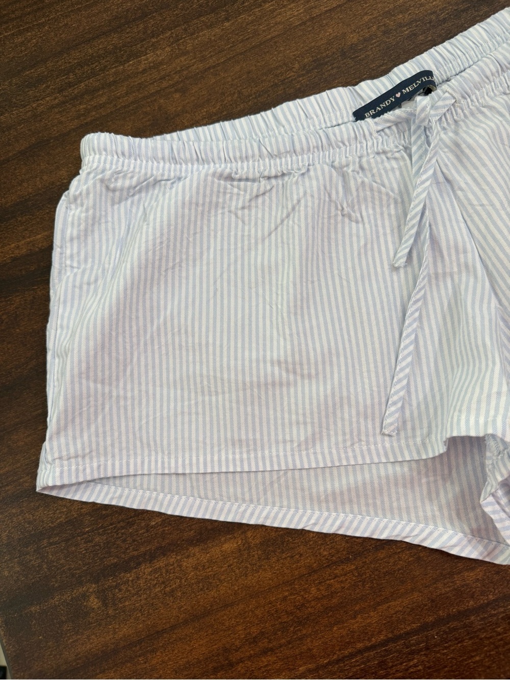 Brandy Melville Light Blue & White Striped Shorts - Picture 3 of 7